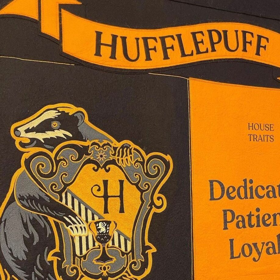 Chainstitched Hufflepuff Harry Potter Banner