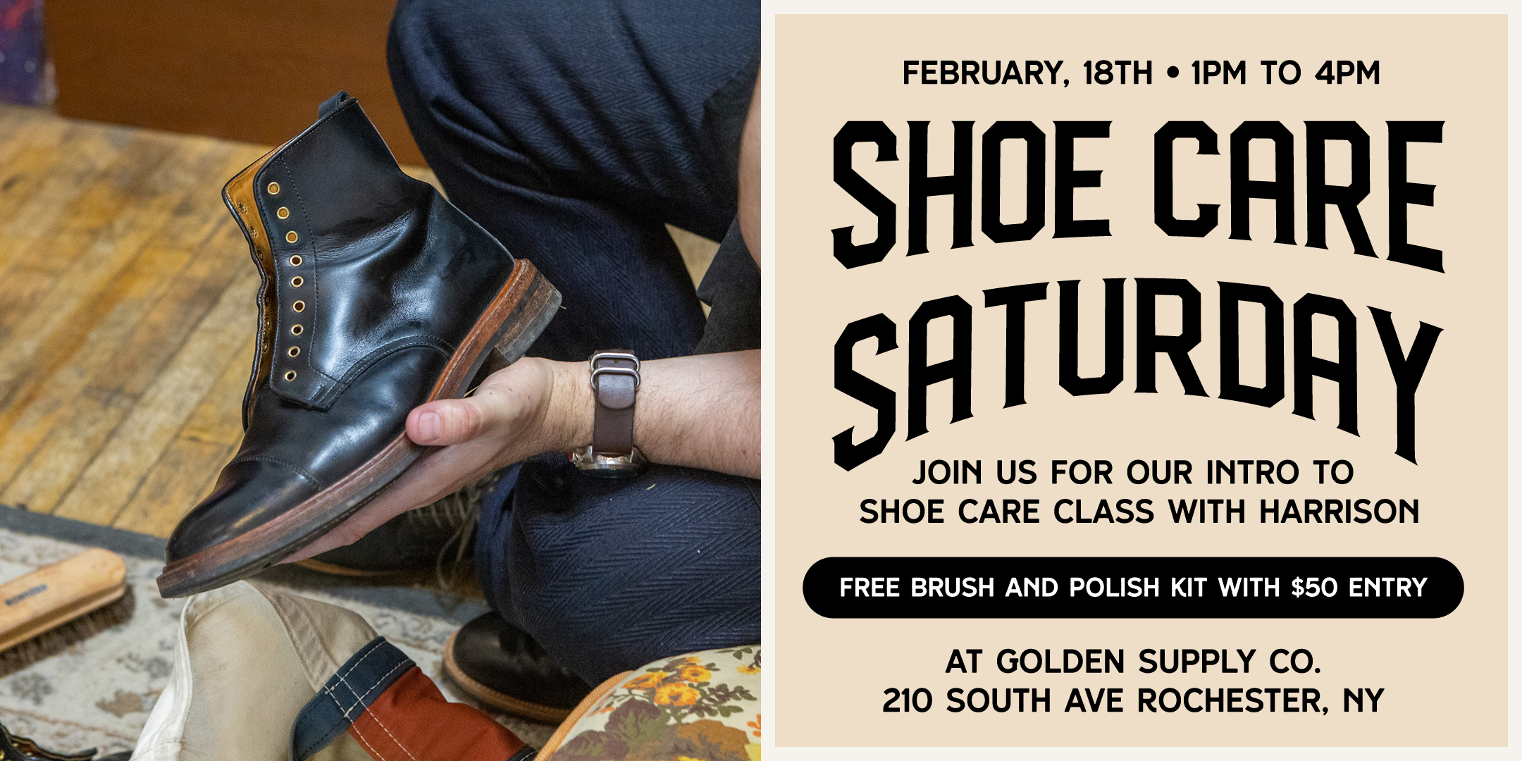 shoe care event in rochester ny