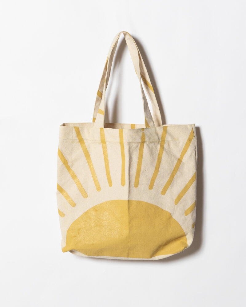 Rays of Sun Upcycled Canvas Tote Bag